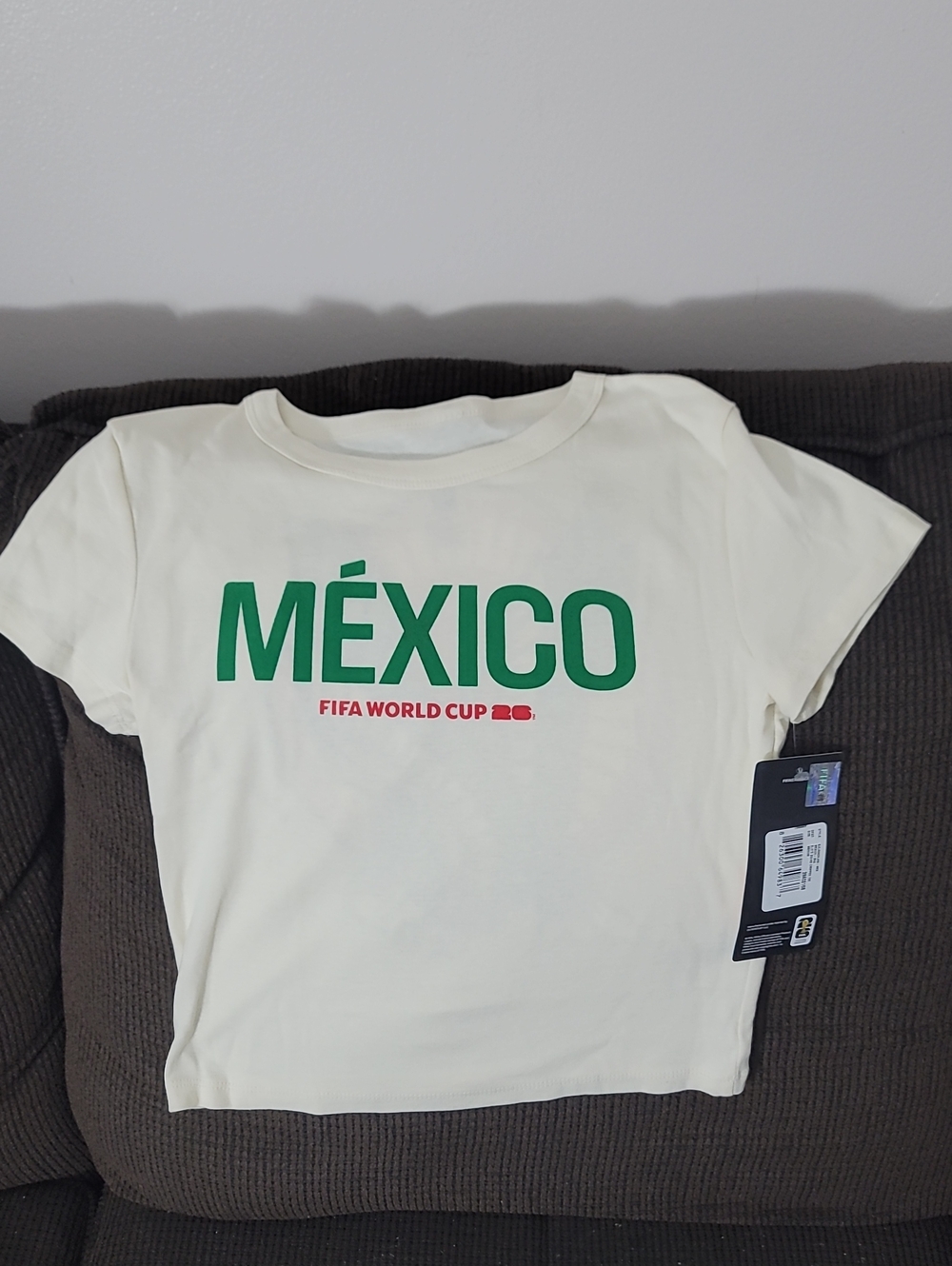 Kids México FIFA World Cup Tee - Cream with Green Print